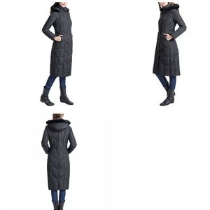 Bgsd long Black Puffer Coat with hood size S